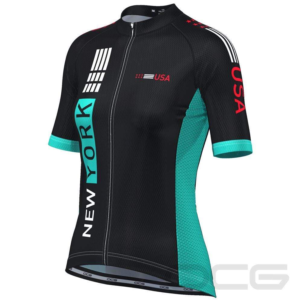 Women's New York USA Techno Short Sleeve Cycling Jersey