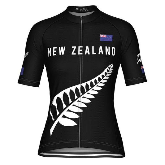 Women's New Zealand Silver Fern National Flag Short Sleeve Cycling Jersey