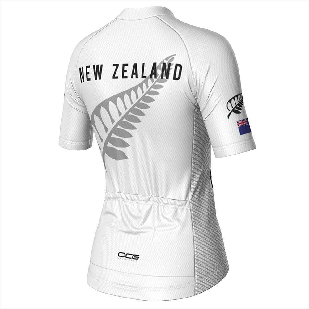Women's New Zealand Silver Fern National Flag Short Sleeve Cycling Jersey