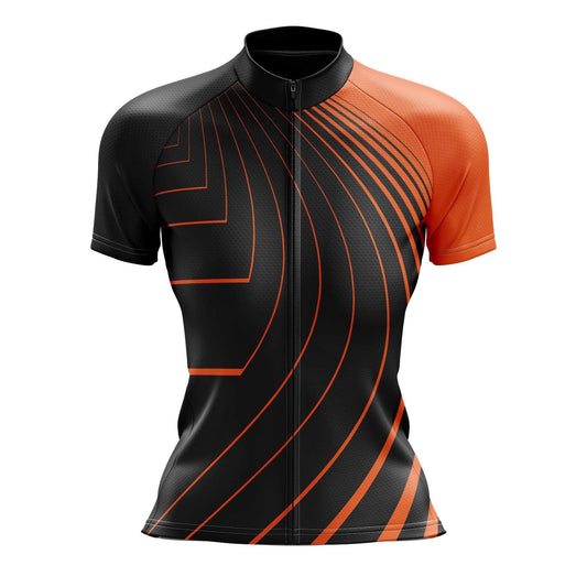 Women's Orange and Black Cycling Jersey