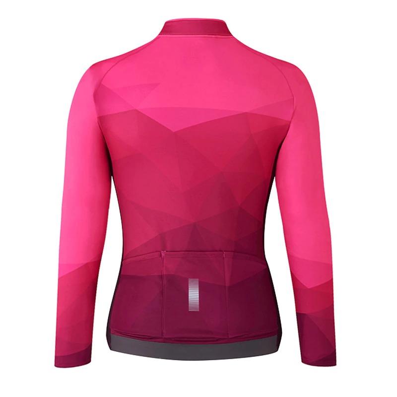 Women's Pink Cycling Long Sleeve Jersey