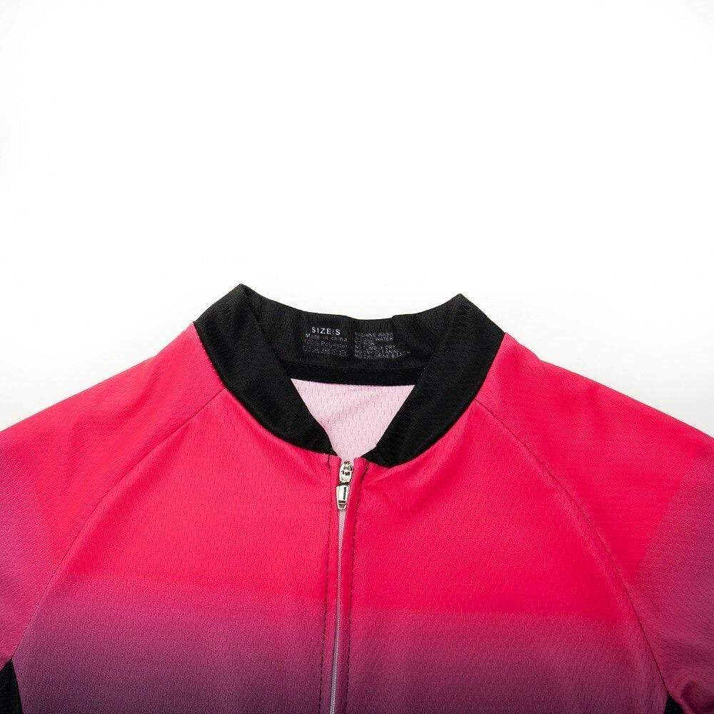 Women's Pink Gradient Long Sleeve Cycling Jersey