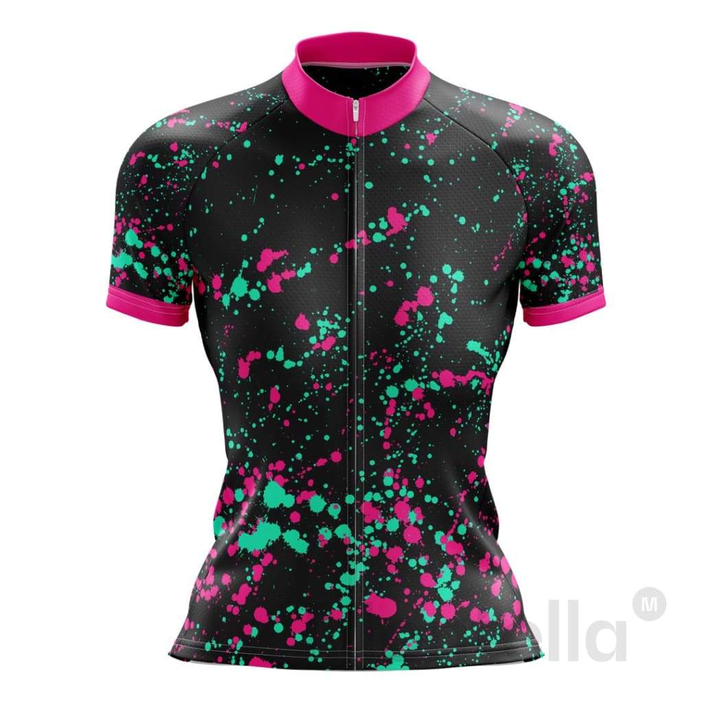 Women's Pink Splash Cute Cycling Jersey