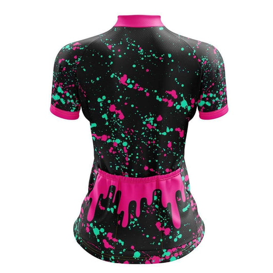 Women's Pink Splash Cute Cycling Jersey