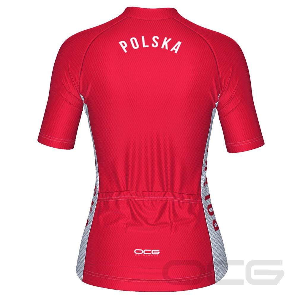 Women's Poland Polska National Flag Short Sleeve Cycling Jersey