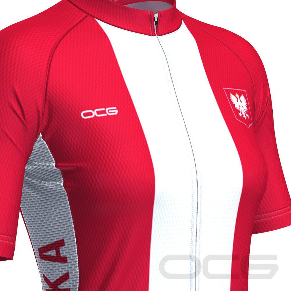 Women's Poland Polska National Flag Short Sleeve Cycling Jersey