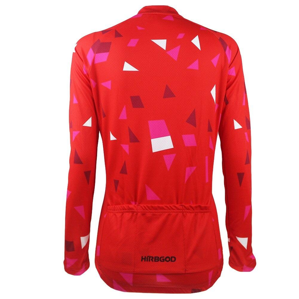 Women's Red Long Sleeve Cycling Jersey