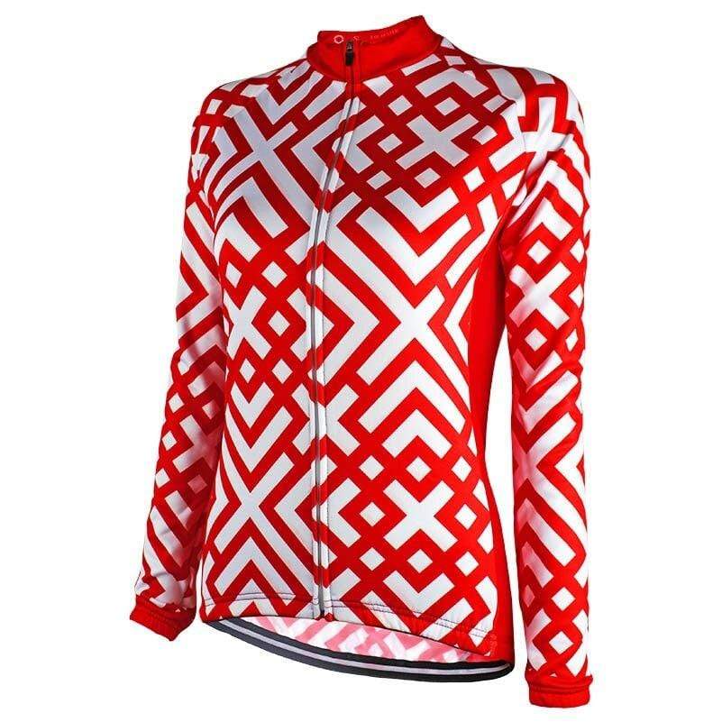 Women's Red Style Winter Cycling Jersey