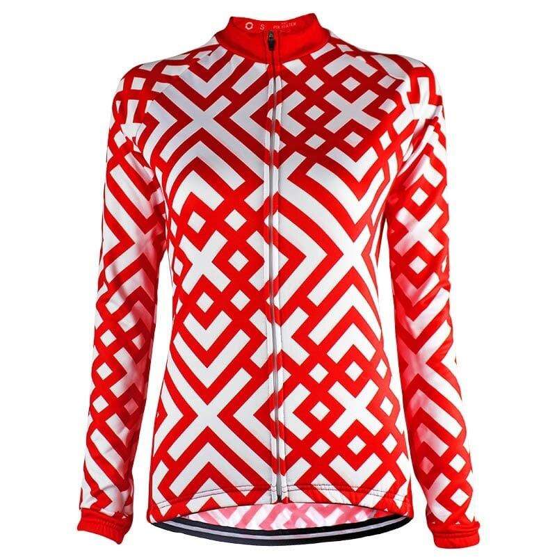 Women's Red Style Winter Cycling Jersey