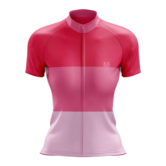 Women's Striped Pink Cycling Jersey