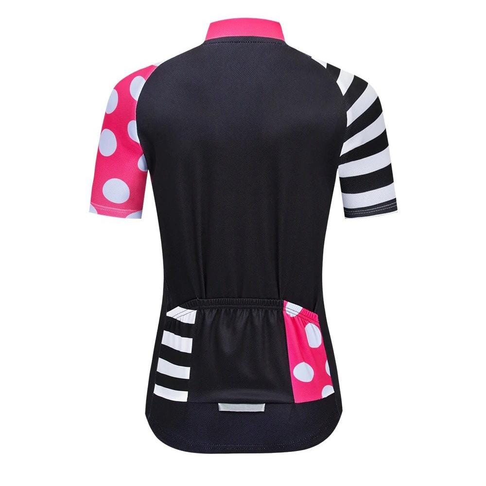 Women's Stripes & Dots Short Sleeve Cycling Jersey