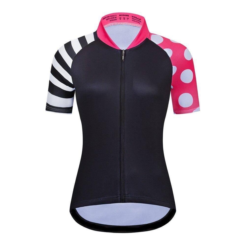 Women's Stripes & Dots Short Sleeve Cycling Jersey