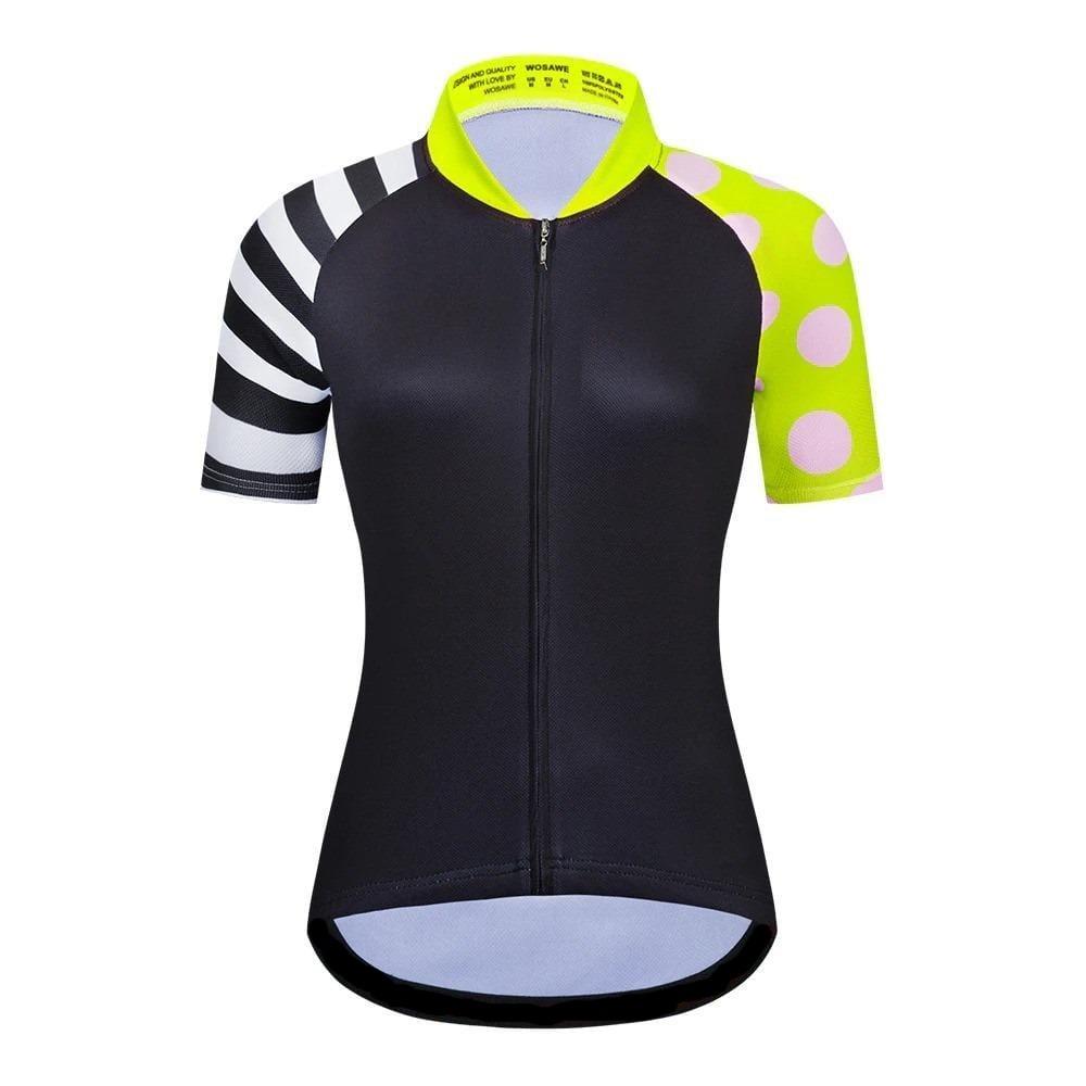 Women's Stripes & Dots Short Sleeve Cycling Jersey