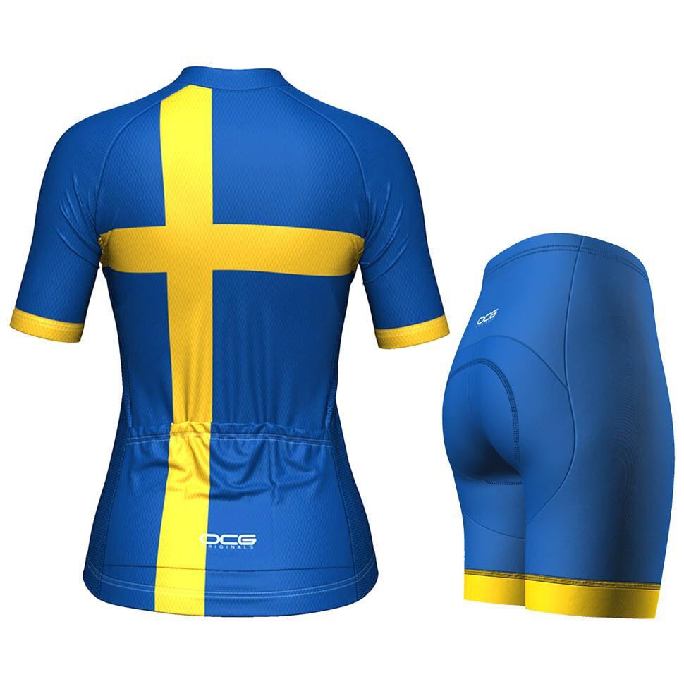 Women's Sweden National Flag 2 Piece Cycling Kit