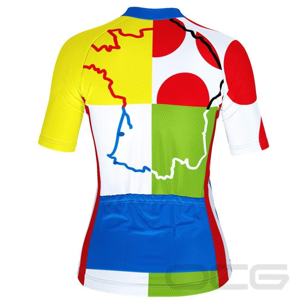 Women's Tour de France Leaders KOM Sprinters Short Sleeve Cycling Jersey