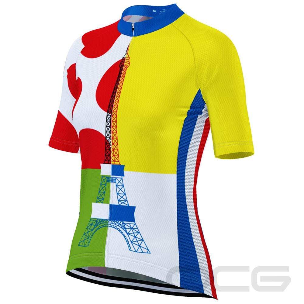 Women's Tour de France Leaders KOM Sprinters Short Sleeve Cycling Jersey