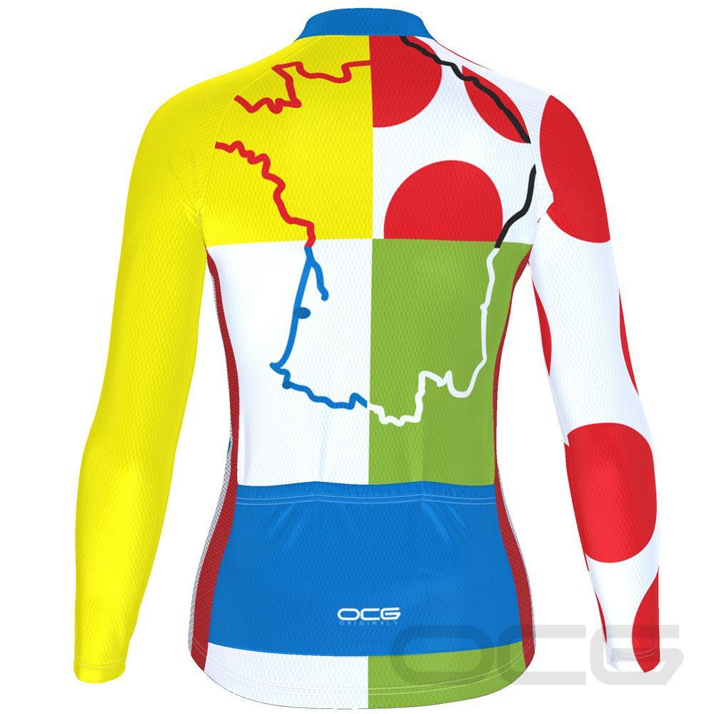 Women's Tour de France Leaders KOM Sprinters Long Sleeve Cycling Jersey