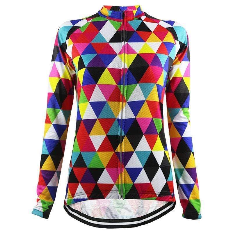 Women's Triangles Long Sleeve Cycling Jersey