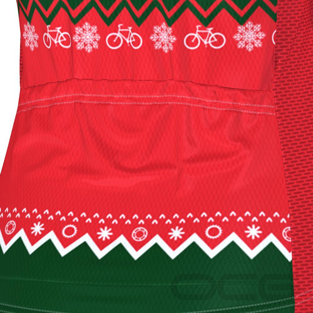 Women's Ugly Christmas Sweater Short Sleeve Cycling Jersey