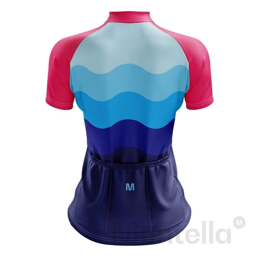 Women's Wavy Purple Cycling Jersey