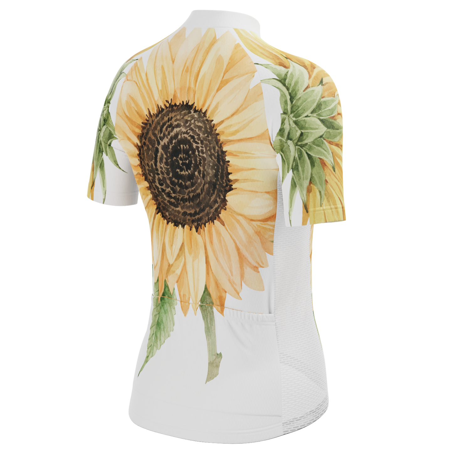 Women's Illustrated Sunflower Short Sleeve Cycling Jersey