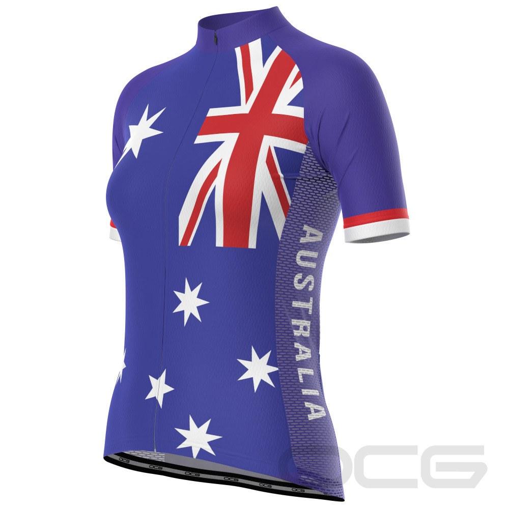 Women's Australia Flag Southern Cross Short Sleeve Cycling Jersey