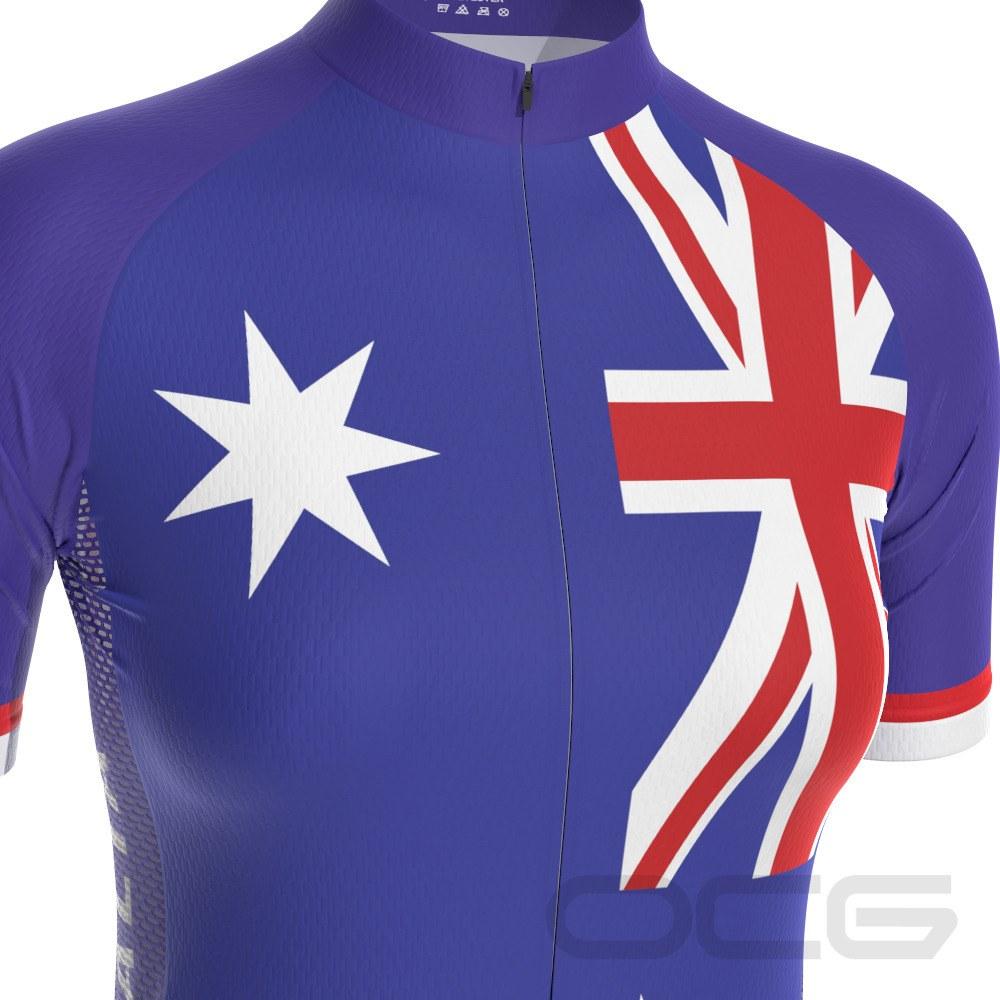 Women's Australia Flag Southern Cross Short Sleeve Cycling Jersey