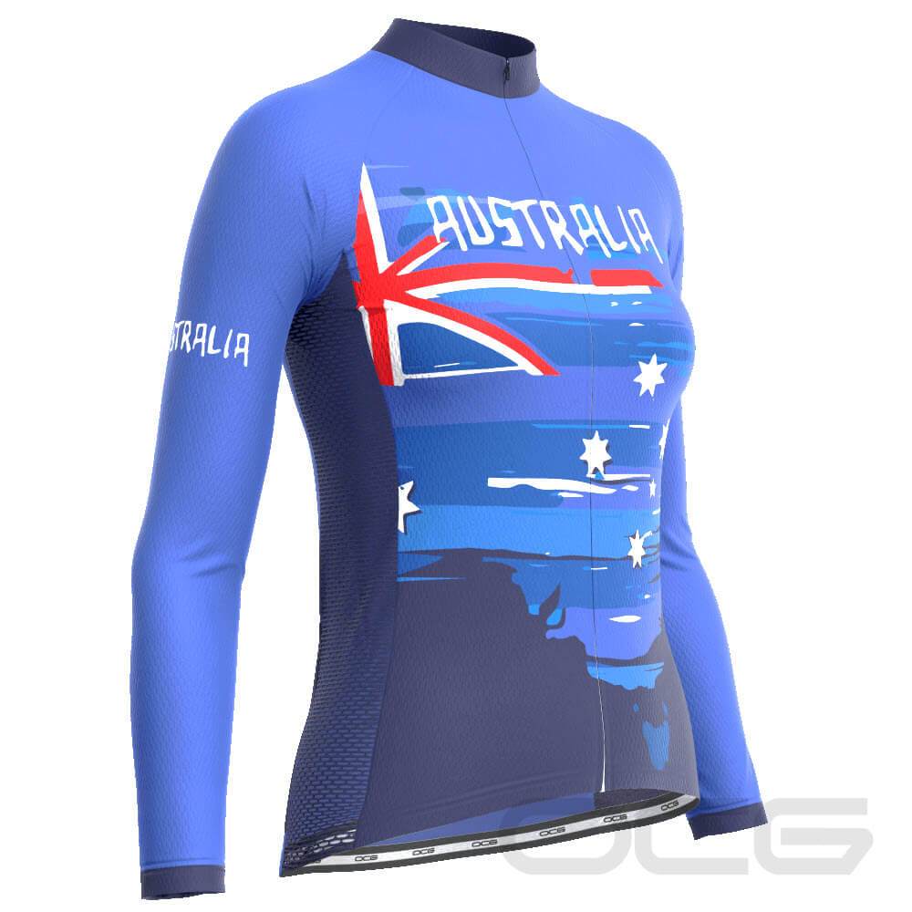 Women's Australian National Flag Long Sleeve Cycling Jersey