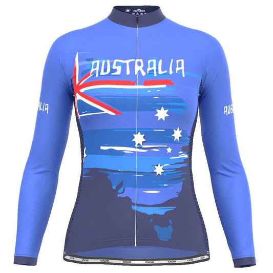 Women's Australian National Flag Long Sleeve Cycling Jersey