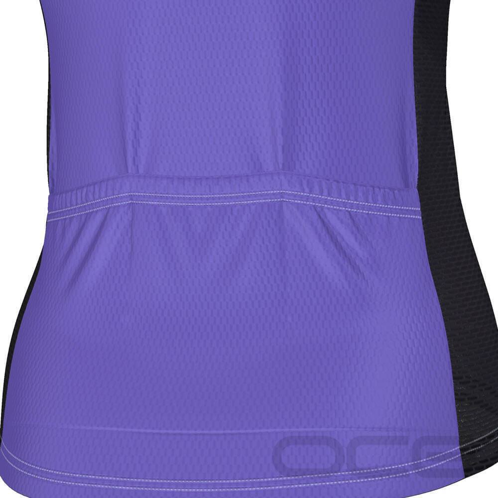 Women's Purple Floral Swirl Short Sleeve Cycling Jersey