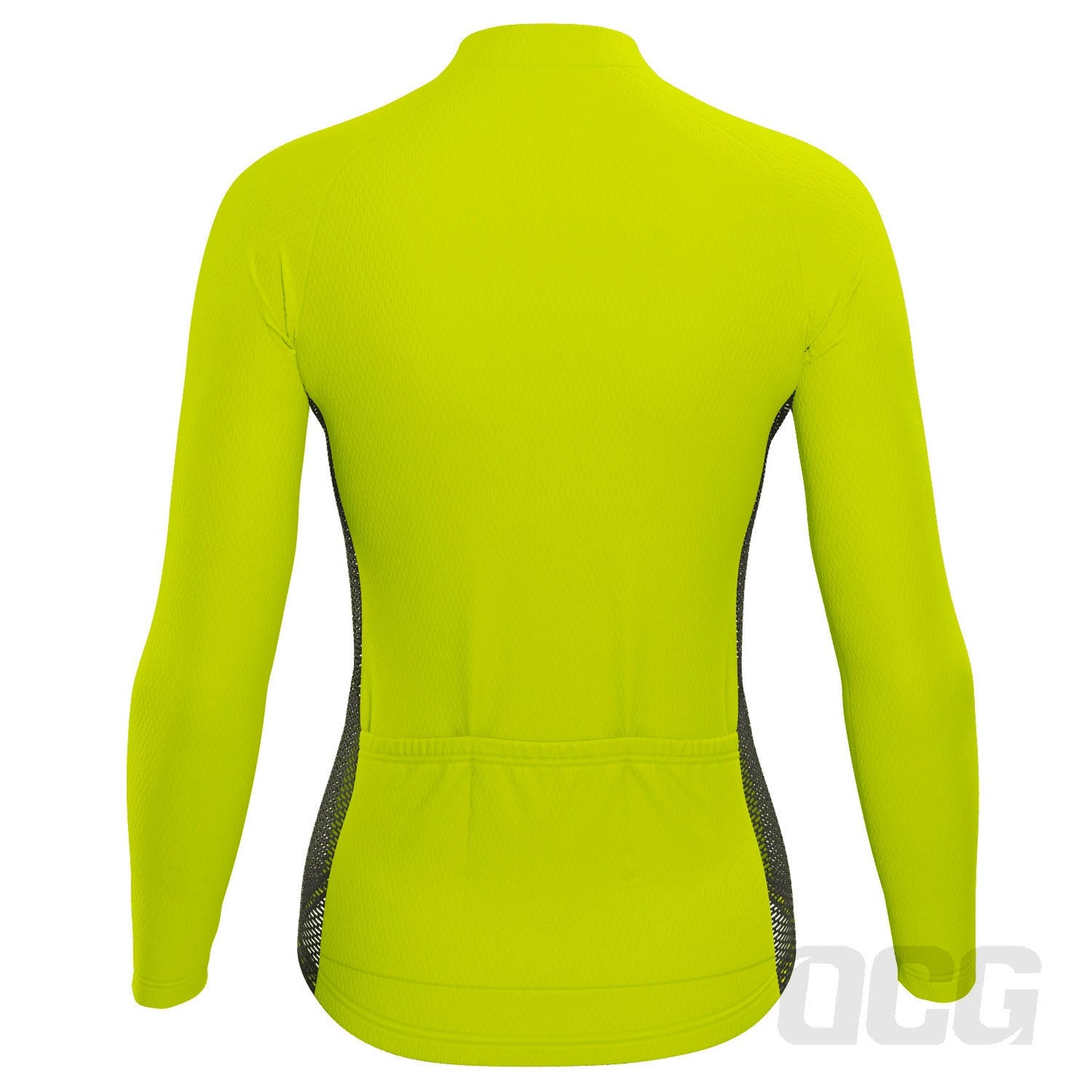 Women's High Viz With Black Accent Long Sleeve Cycling Jersey