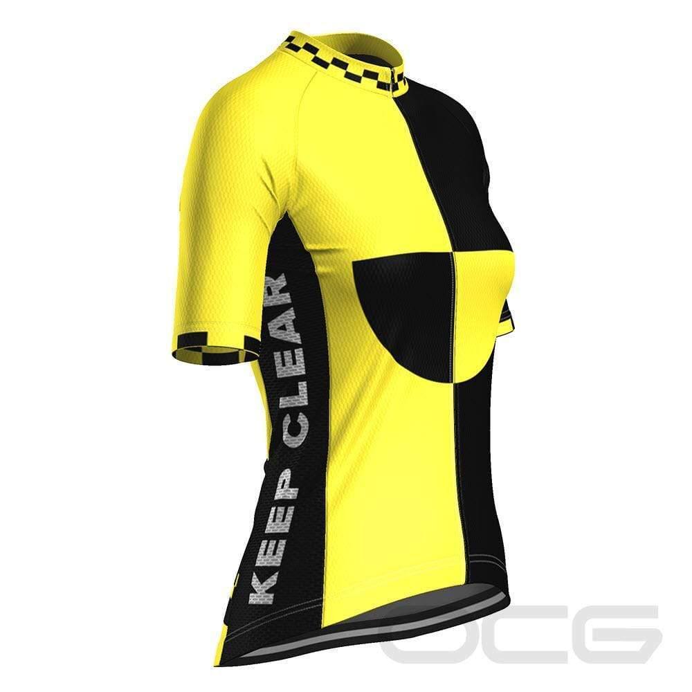 Women's High Viz Keep Clear Test Dummy Short Sleeve Cycling Jersey