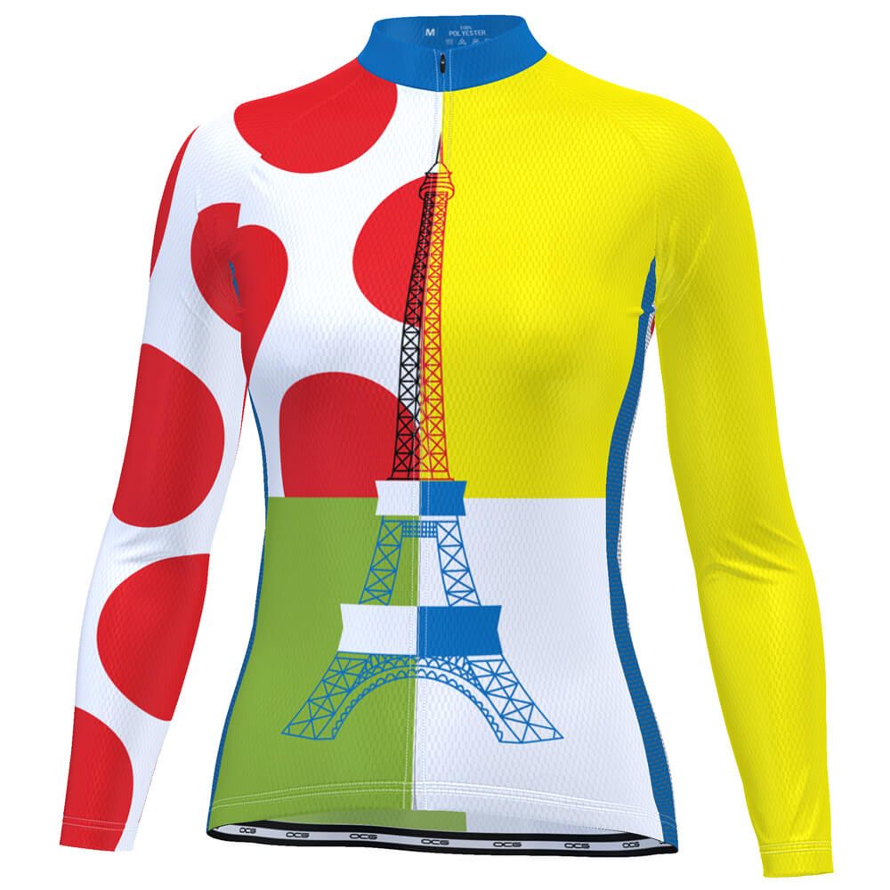 Women's Tour de France Leaders KOM Sprinters Long Sleeve Cycling Jersey