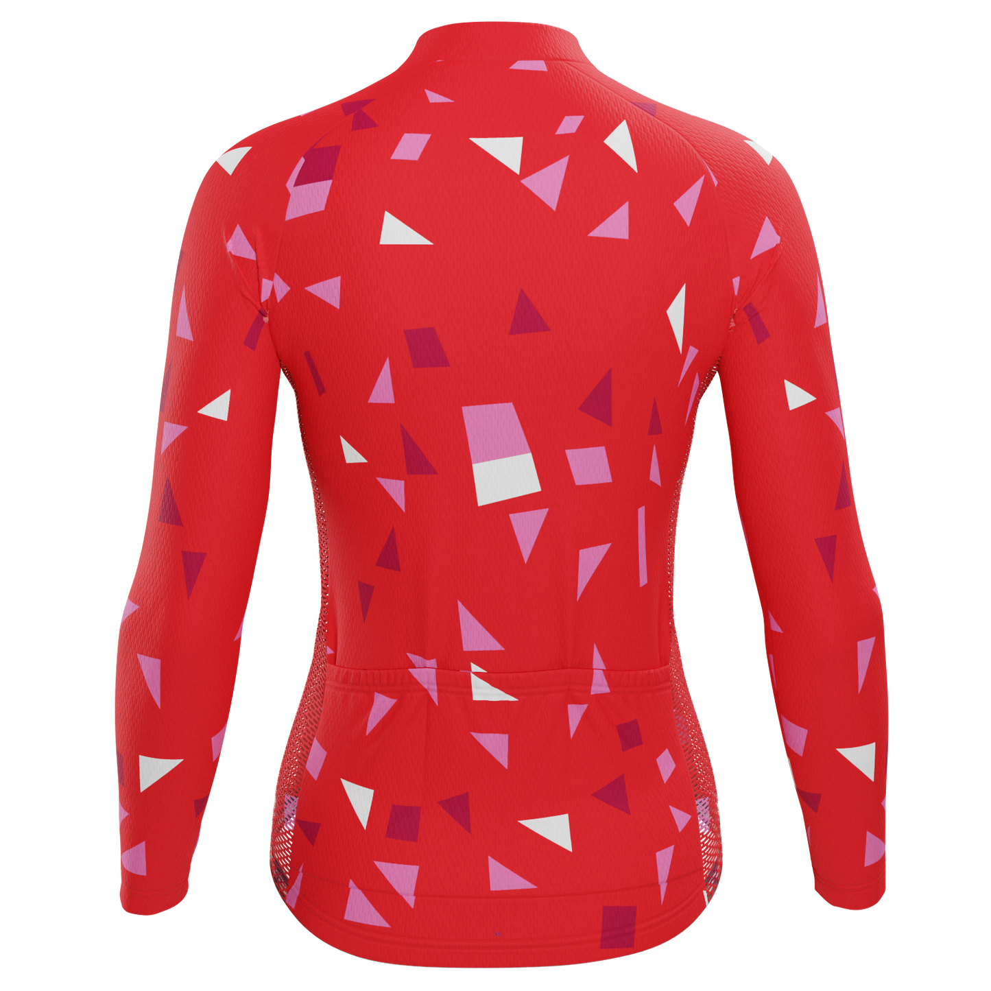 Women's Red Confetti Long Sleeve Cycling Jersey