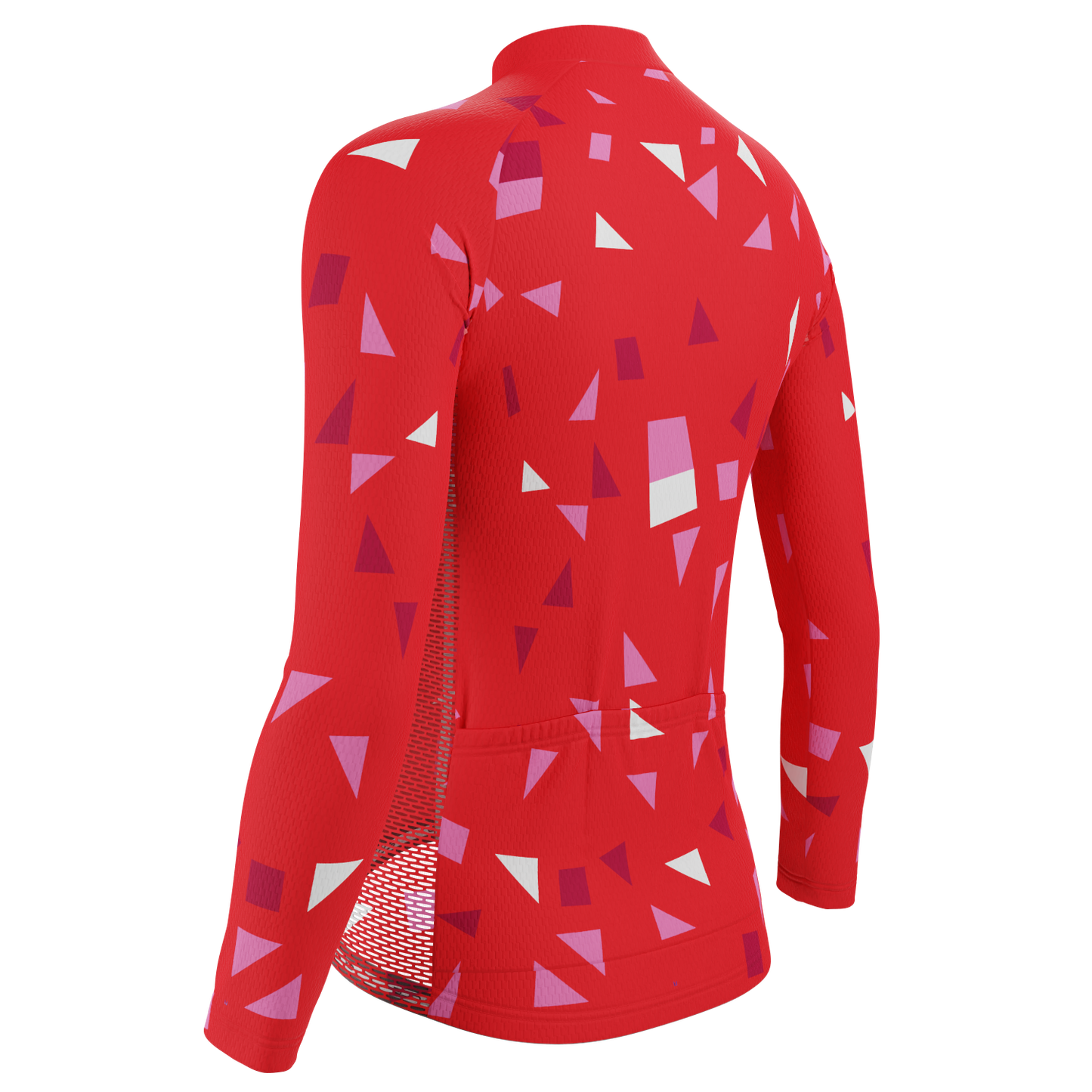 Women's Red Confetti Long Sleeve Cycling Jersey