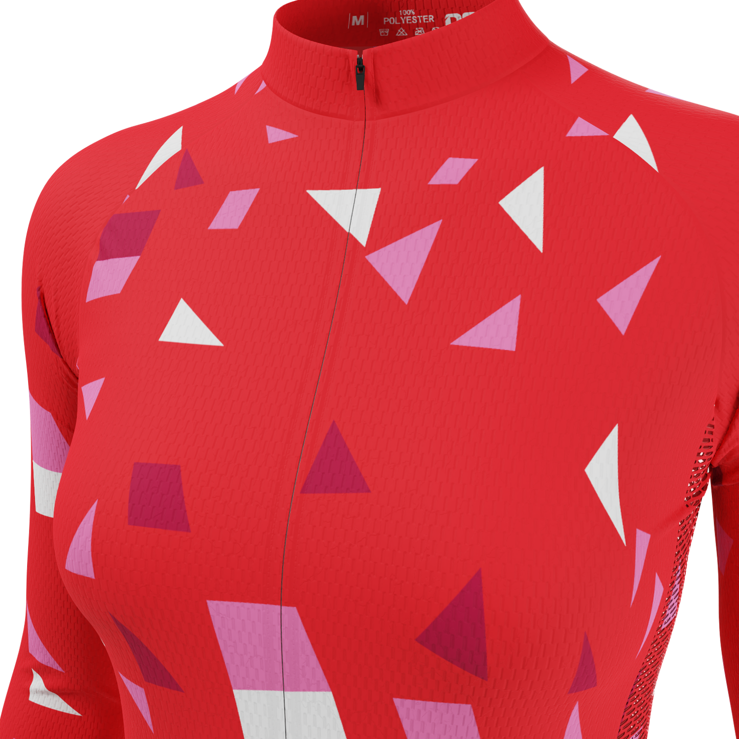 Women's Red Confetti Long Sleeve Cycling Jersey