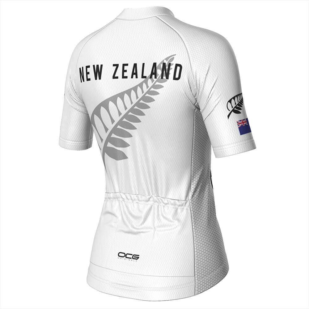 Women's New Zealand Silver Fern National Flag Short Sleeve Cycling Jersey