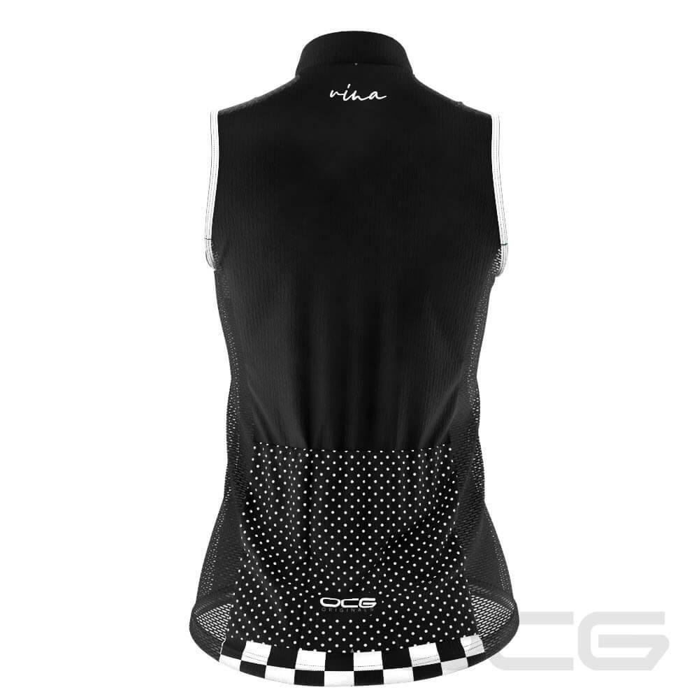 Women's The "Nina" Polka Dot Checkered Sleeveless Tech Cycling Jersey