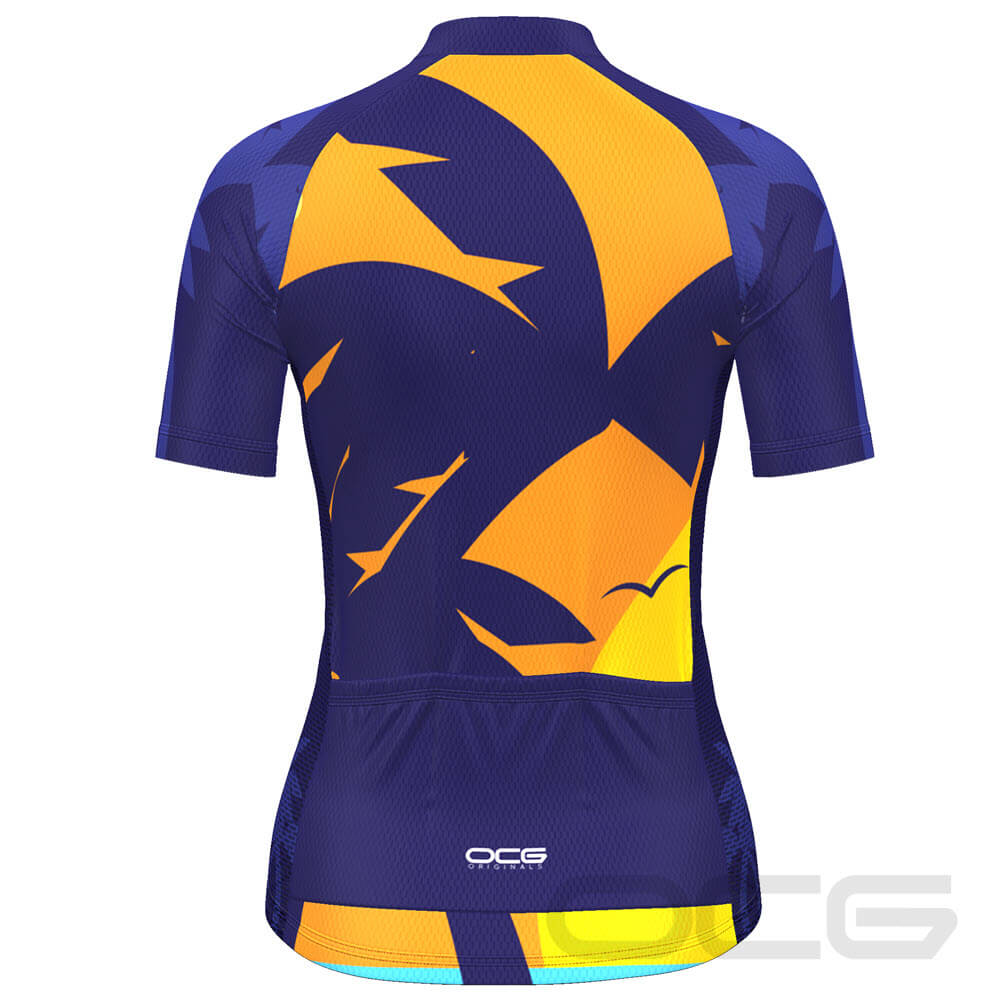 Women's Tropical Paradise Palm Short Sleeve Cycling Jersey