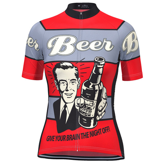 Women's Give Your Brain The Night Off Beer Short Sleeve Cycling Jersey
