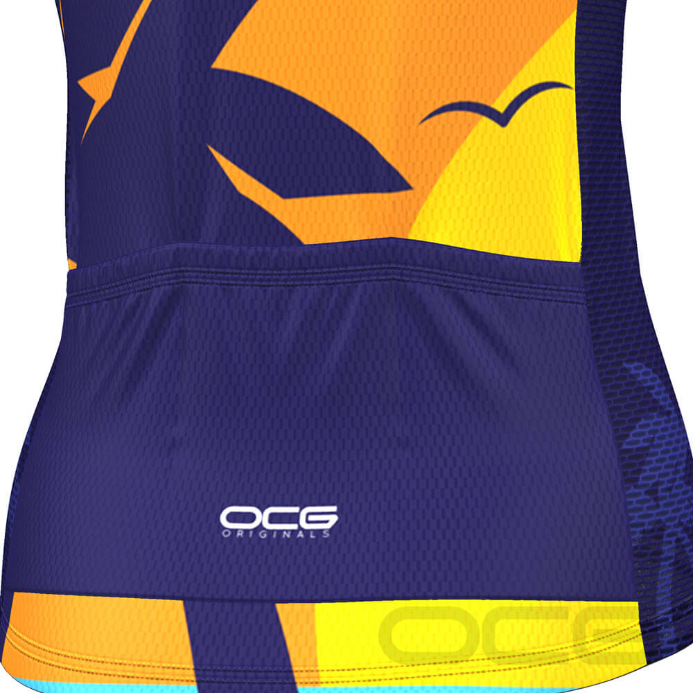 Women's Tropical Paradise Palm Short Sleeve Cycling Jersey