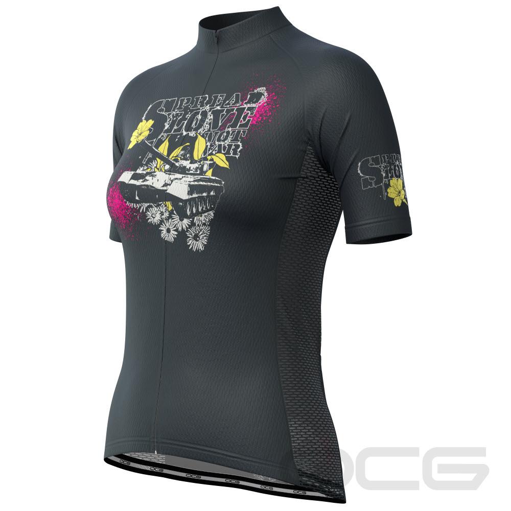 Women's Spread Love Not War Short Sleeve Cycling Jersey