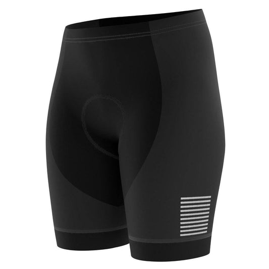 Women's Retro Four Stripe Black Gel Padded Cycling Shorts
